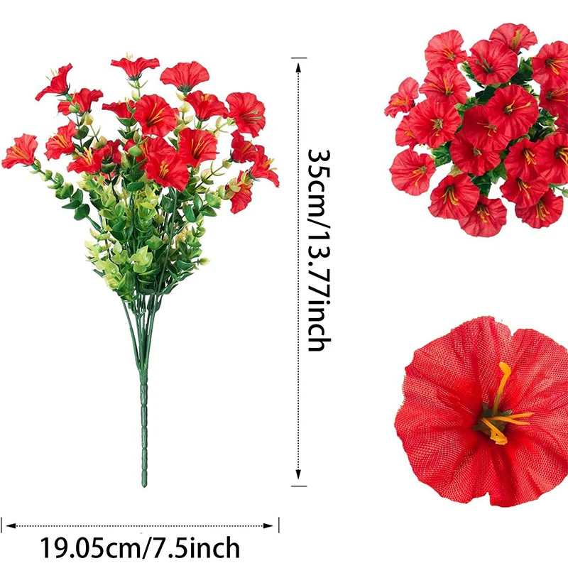 1/4 Stück künstliche Blumen, 35 cm, Eukalyptus-Kunstpflanzenstrauß für Zuhause, Raumdekoration, Veranda, Garten, Hochzeitsdekoration, Blumenkorb – Detail 9
