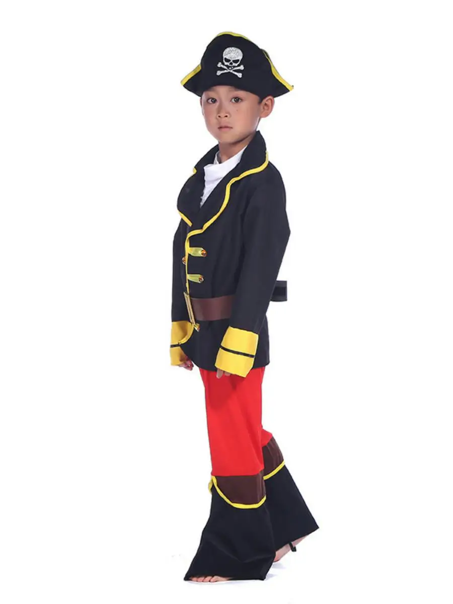 Conjunto de disfraz de pirata loween Ja, ropa de plang de rol para niños y niñas, Material de poliéster para baile de máscaras Par