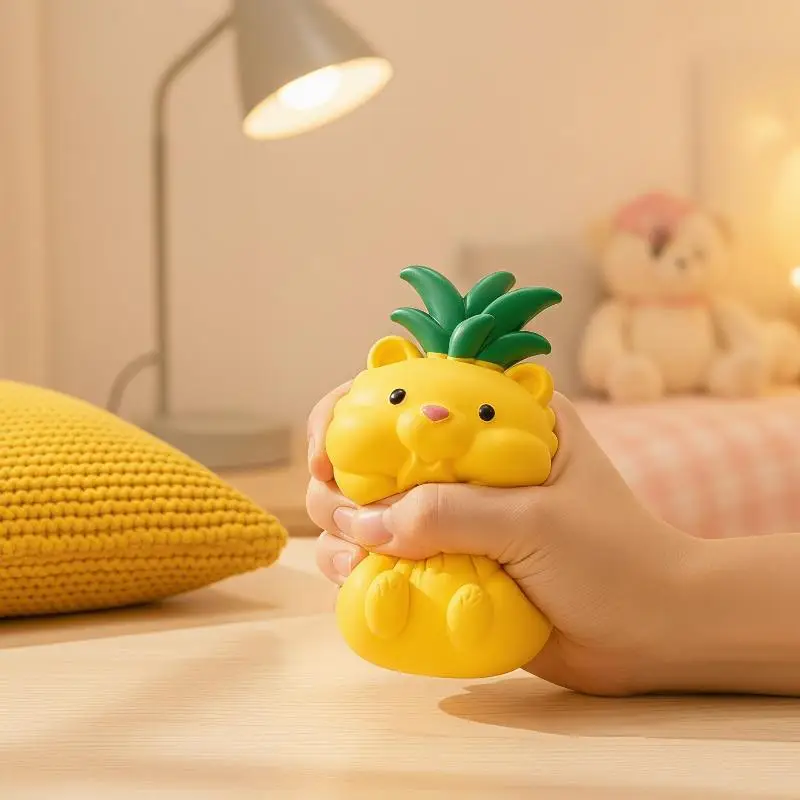 Cute Cartoon Pineapple Bear  Toy Slow Rising Elastic Decompression Gift for Adults Kids Friends