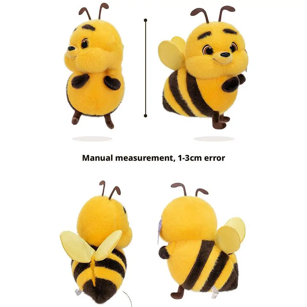 25cmの漫画風のかわいいミツバチのぬいぐるみ、柔らかくてキュートな春の昆虫、ミツバチのぬいぐるみ、かわいい黄色い大きな目の小さなミツバチのぬいぐるみ