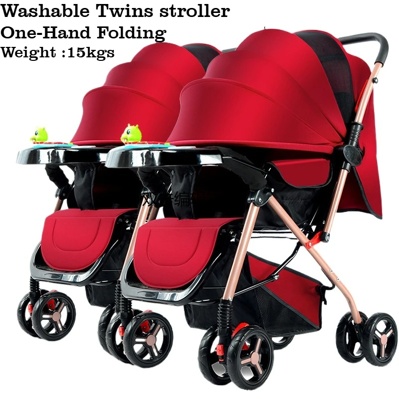 

0-3Y Twins Strollers can be split lightweight high landscape can sit and lie down Easily Detachable new strollers