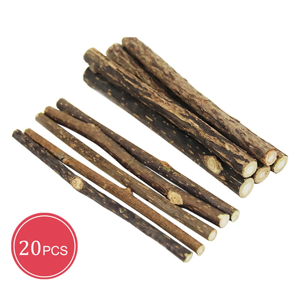 15pcs/30pcs Natural Matatabi Cat Catnip Toy Kitten Molar Chew Stick Pet Cleaning Teeth Cat Treat Toy Actinidia Silvervine