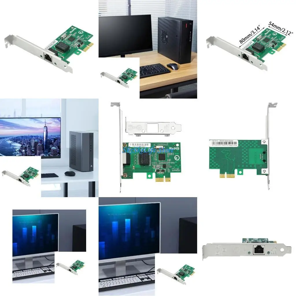 

E65E PCIe Gigabits Networks Card Single RJ45 Ethernet Adapter with I210AT Chip Card