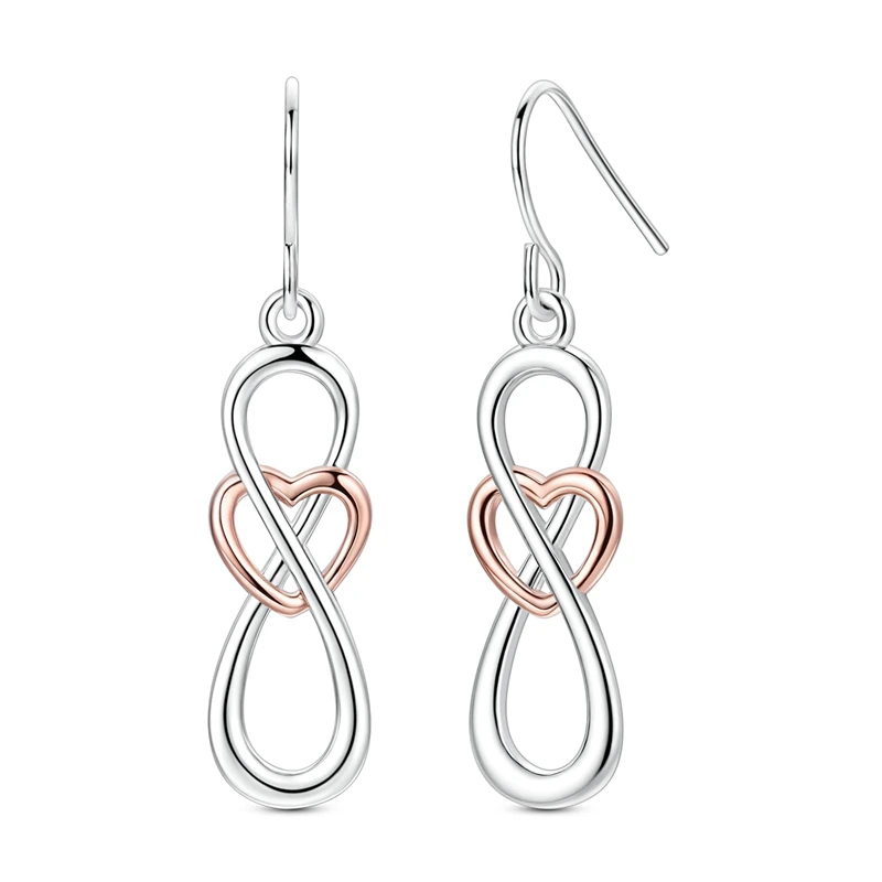 925 Sterling Silver Earrings Women Infinite Love Drop Earring For Anniversary Wedding Jewelry Gifts