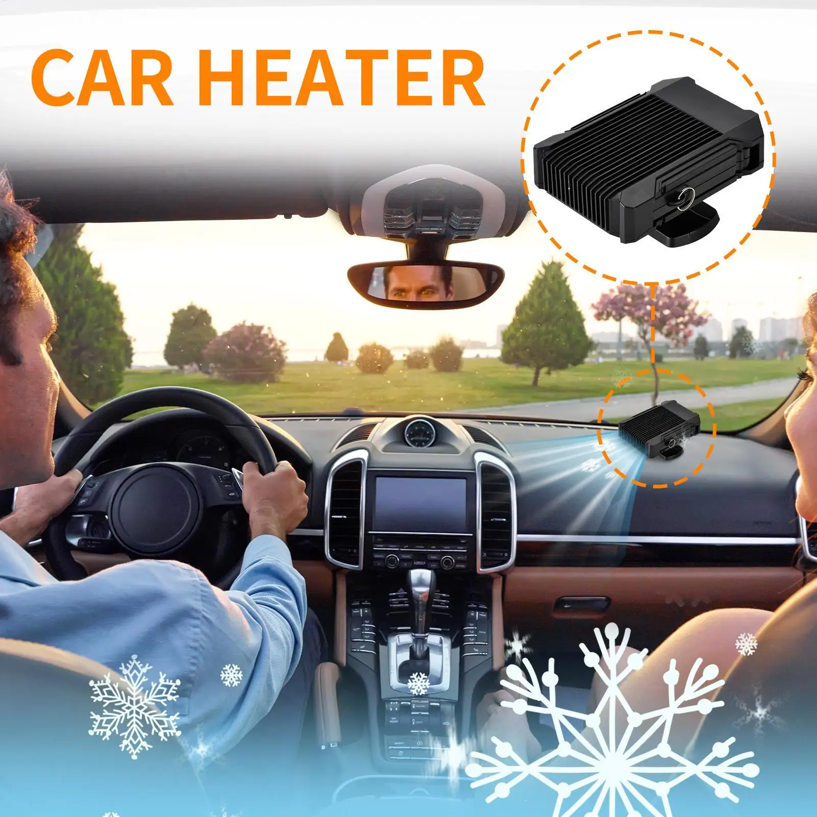 150 واط المحمولة سيارة تخييم سخان مزيل الصقيع مزيل الضباب سخان الزجاج الأمامي لشاحنة الشتاء الزجاج الأمامي التدفئة والتدفئة #2