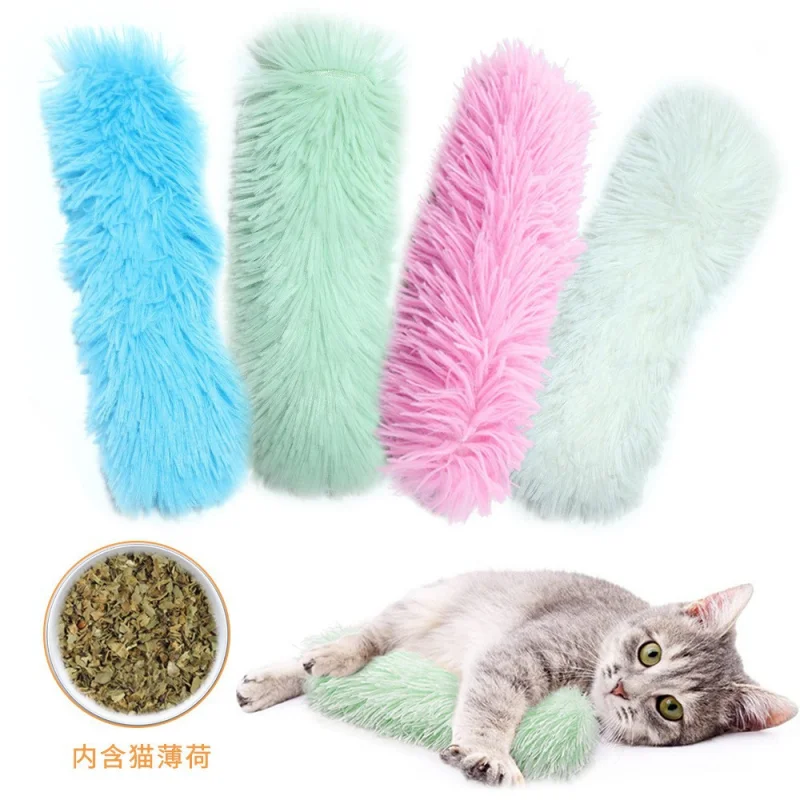 Juguete masticable de felpa para gatos, juguete de hierba gatera, almohada de tira, Teaser, suave, interactivo, catten Speelgoed