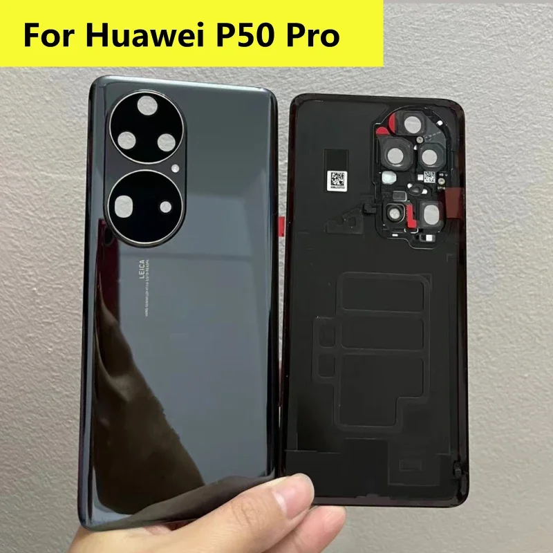 6.6 "pour Huawei P50 Pro couvercle de batterie arrière pièces de rechange pour Huawei P50 Pro couvercle de batterie porte arrière boîtier en verre + cadre de caméra