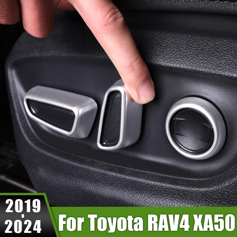 

For Toyota RAV4 XA50 RAV 4 Hybrid 2019 2020 2021 2022 2023 2024 Car Seat Adjustment Button Switch Knob Panel Cover Moulding Trim