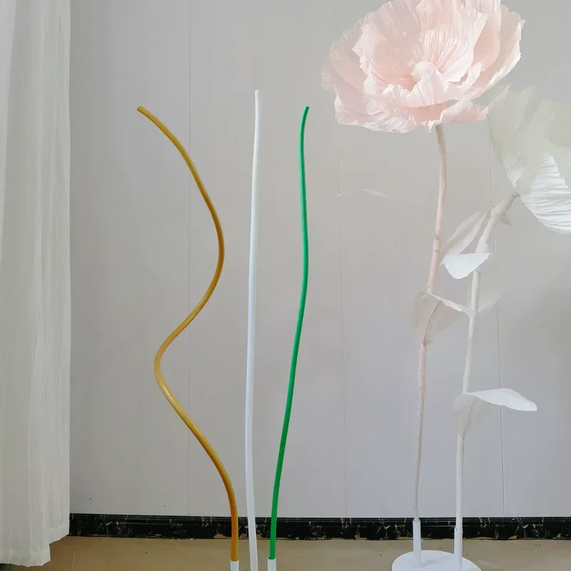 For Art Installation Flower Pole Bendable Aluminum Plastic Pipe Modeling Pipe White PVC Pipe Wedding Stage Curved Decorative