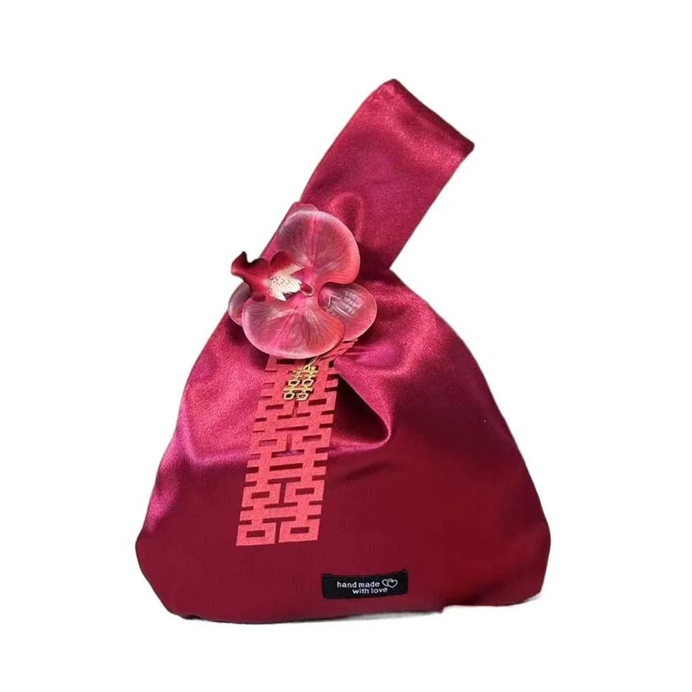 

Flower Pendant Tassel Knot Wrist Bag Paper-cutting Storage Purse New Chinese Style Handbag Moth Orchid Hanfu Accessories