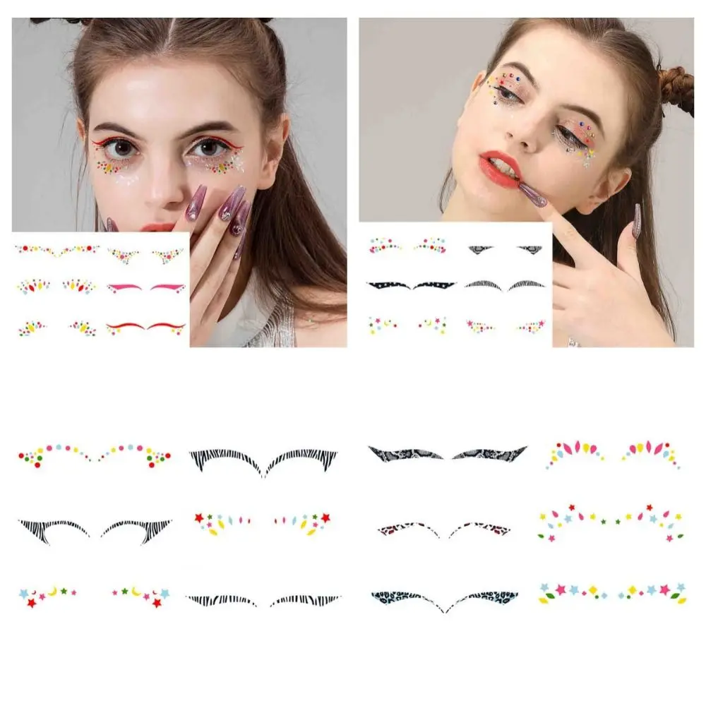 Neue Doppel Augenlid Aufkleber Augen Make-Up Temporäre Professionelle Lidschatten Aufkleber Wasserdicht Bunte Eyeliner Aufkleber Cosplay