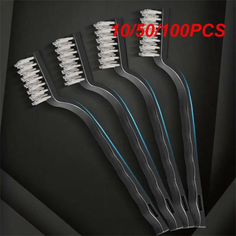 10/50/100PCS Wire Cleaning Brush Multipurpose Stainless Steel Wire + Abs Smoke Cleaner High Quality