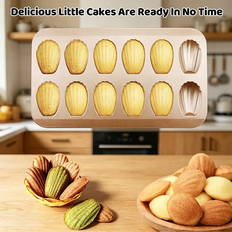 6 Hole/12 Hole Madeleine Non Stick Carbon Steel Cake Pan French Shell Shaped Pastry Mold 3d Cookie Cutter