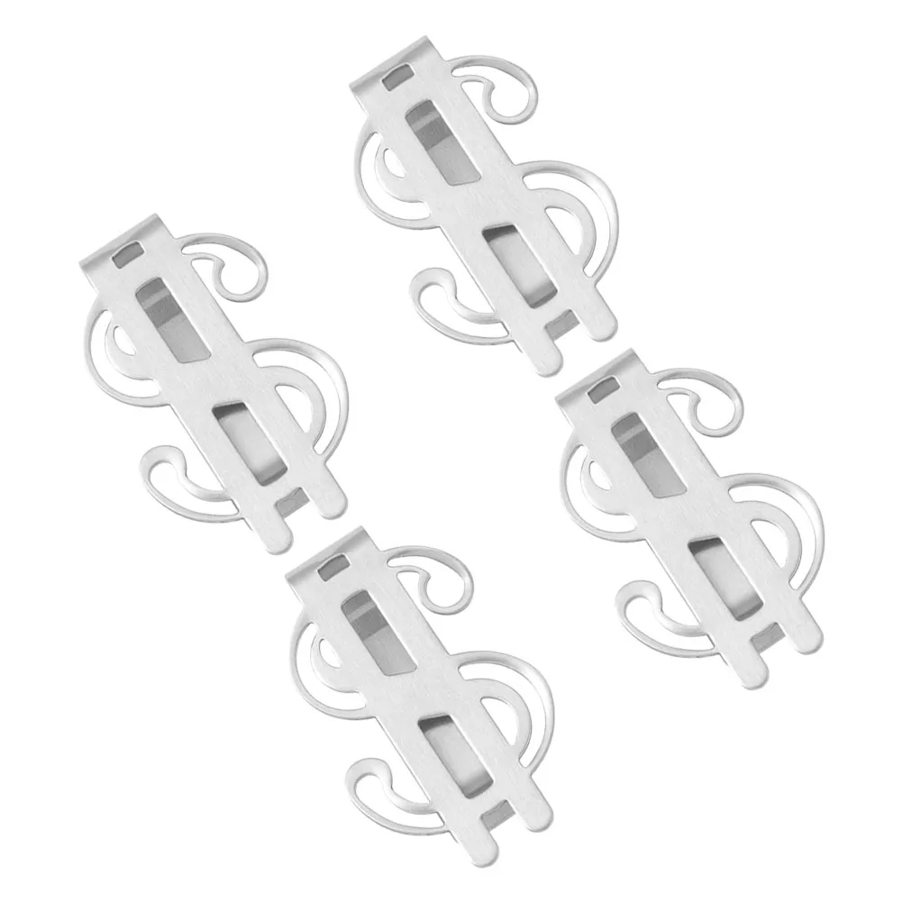 

4pcs Stainless Slim Money Clip for Cash Bills Cards Holder Slim Money Clip For Women Wallet Binder Accessories