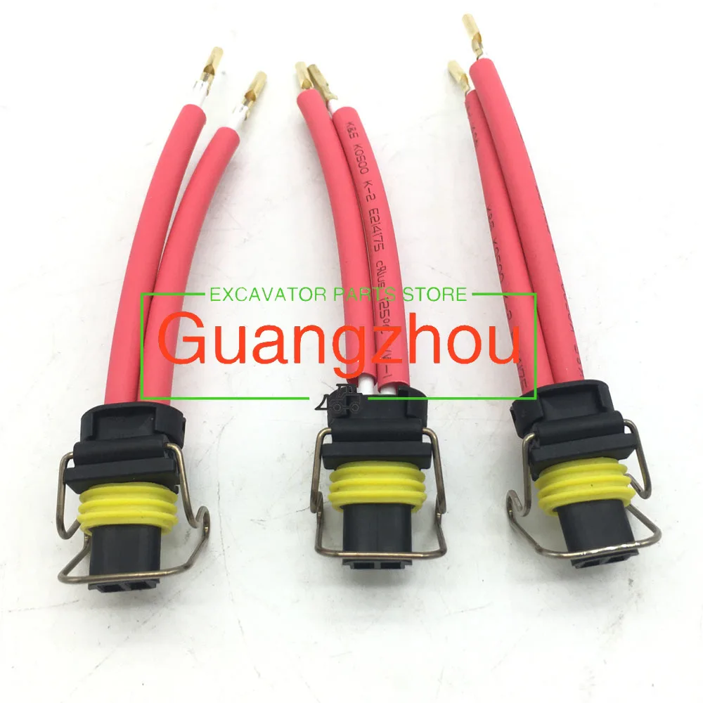 366-9748 3669748 Engine C7 C9 2pin Fuel Injector Wiring Harness Connector Plug For Parts Excavator Accessories