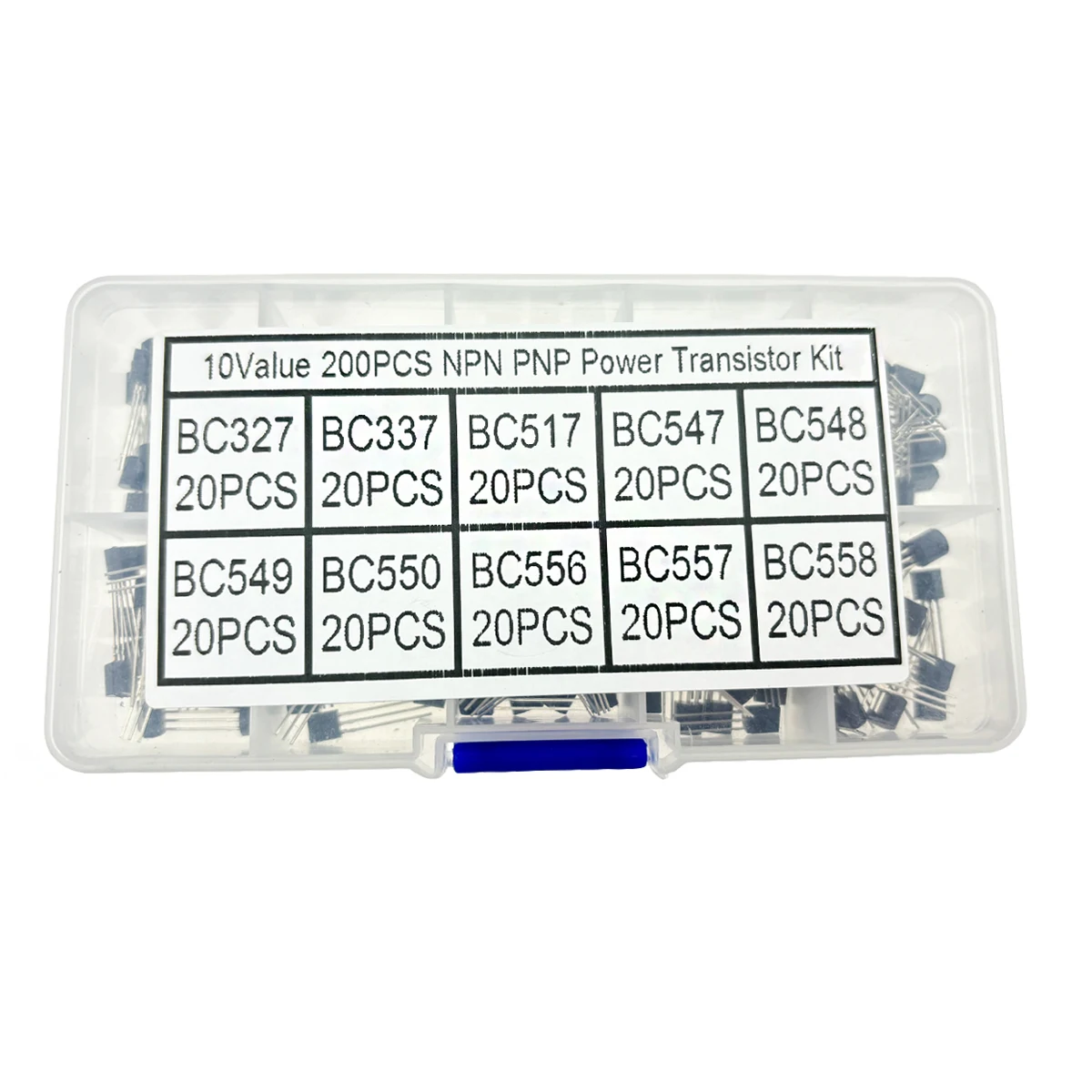 200Pcs Transistor Kit BC327 BC337 BC517 BC547 BC548 BC549 BC550 BC556 BC557 BC558 PNP NPN 10 Kinds TO-92 image 5