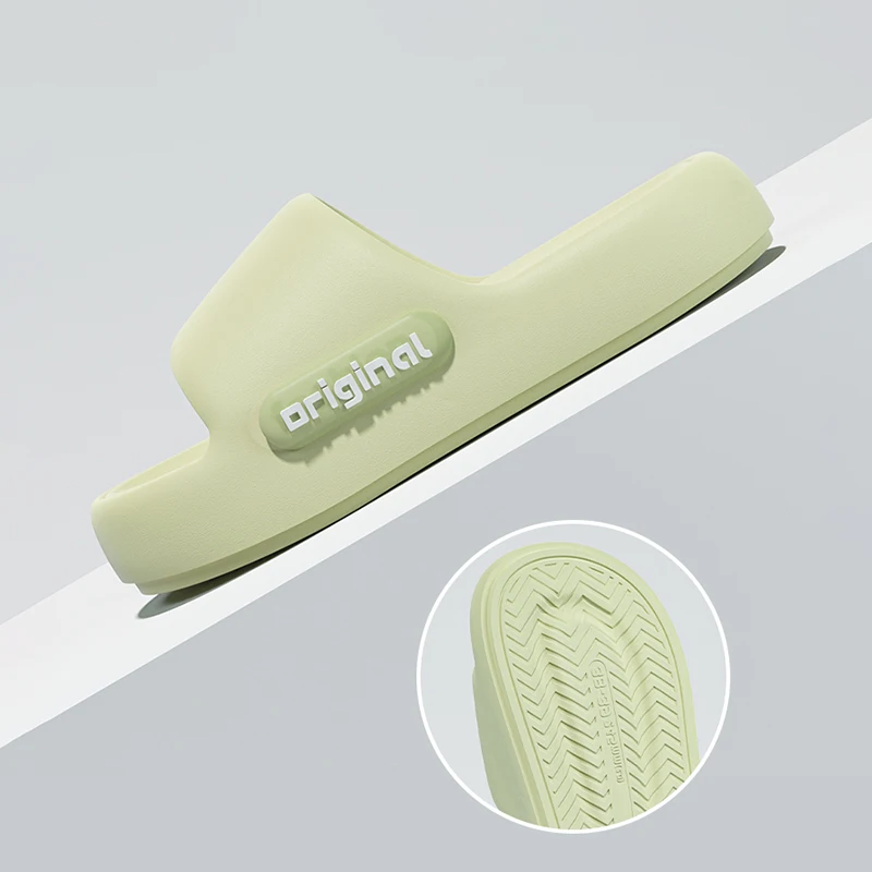 Women's Thick Platform Pillow Slippers Summer Soft Sole EVA Cloud Slippers with Letter Print Non-Slip Indoor House Shoes image 4