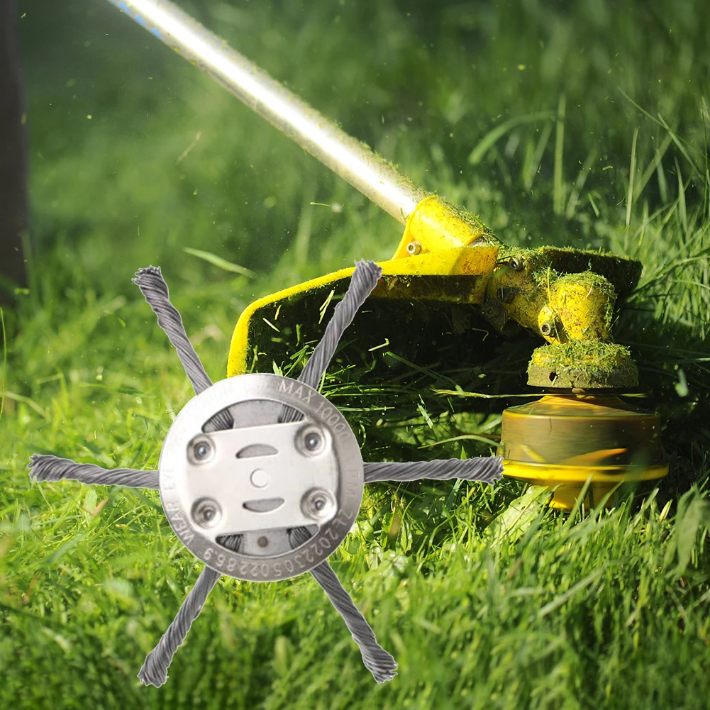 3/6 Head Steel Wire Grass Trimmer Head Lawn Mower Grass BrushCutter Dust Removal Weeding Plate Swing Metal Blade for Garden Tool