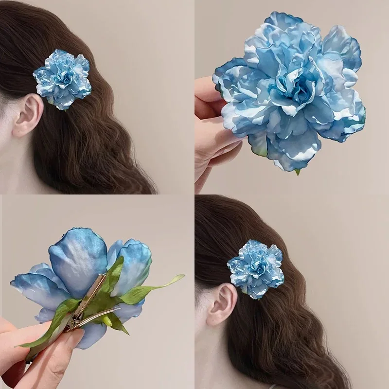Flower antique peony flower hairpin atmosphere clip retro bangs side accessories hairpin photo headgear hair accessories