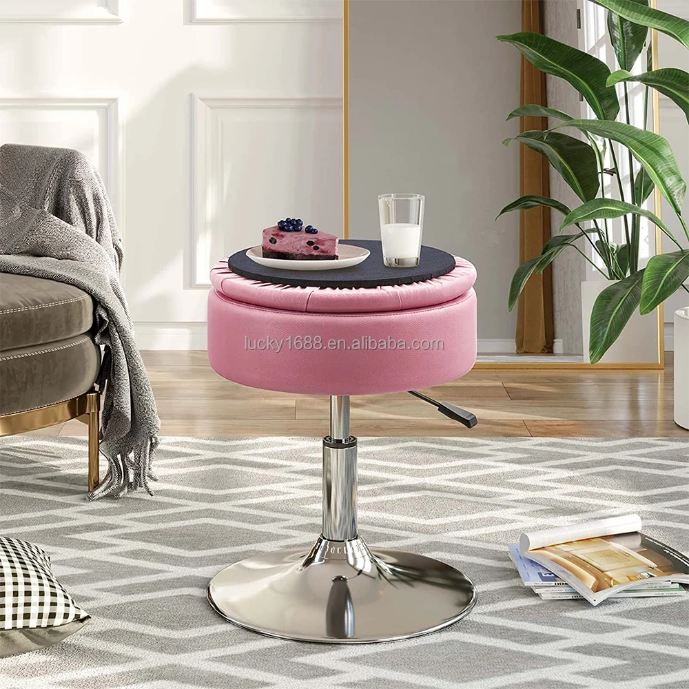 الجملة أثاث منزلي عالي الجودة قابل للتدوير وقابل للسحب ماكياج الغرور كرسي تخزين البراز