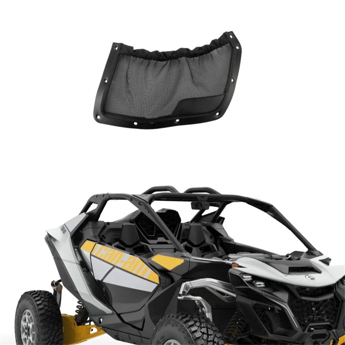 Back Panel Rear Storage Net for Can Am Maverick R/X/XRS Rear Cargo Bag Organizer Seat Mesh Pocket 715008312