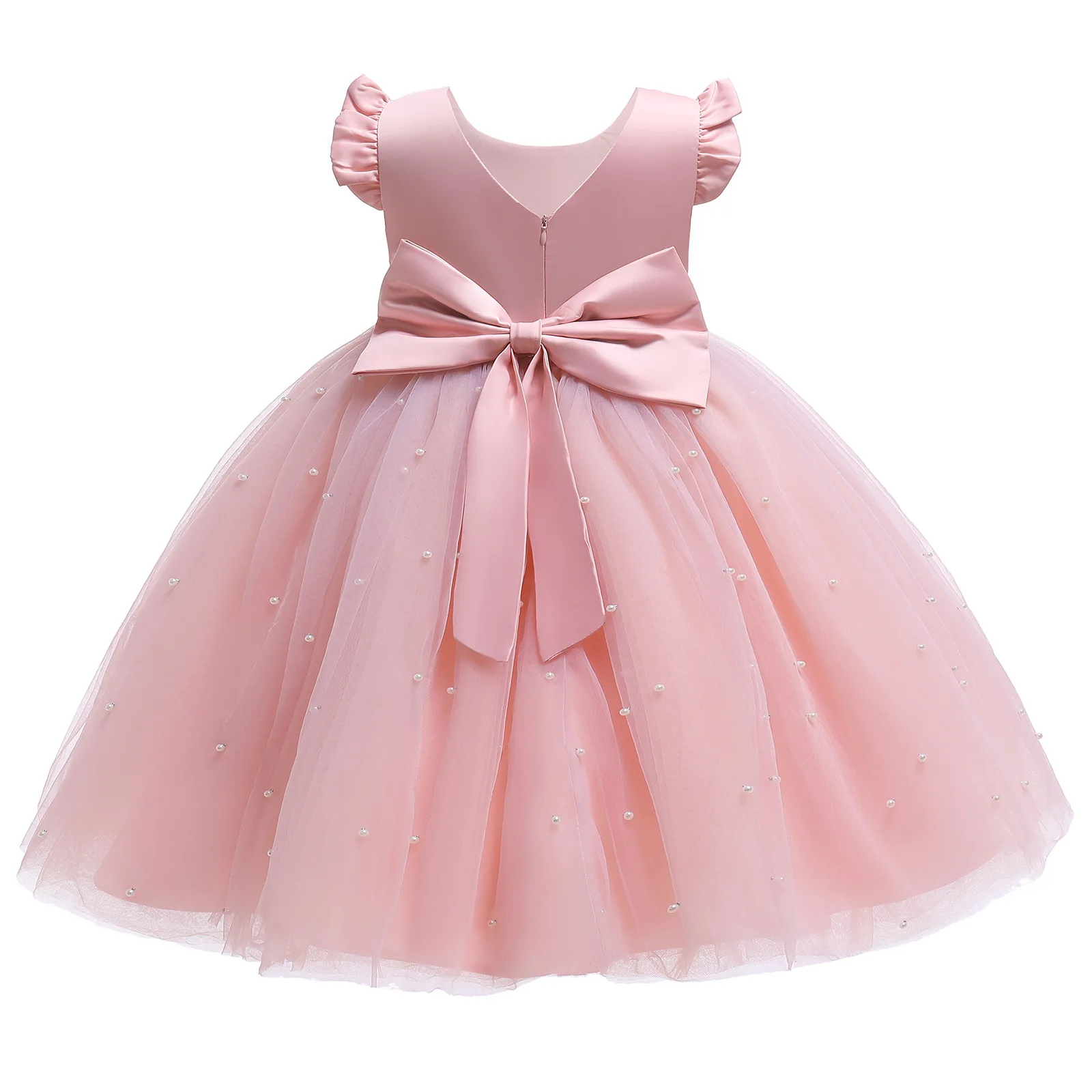 Girls Elegant Princess Dresses for Party Birthday 2 3 4 6 7 8 Years Kids Ceremony Pink Ball Gown Barbie Baby Children Clothes