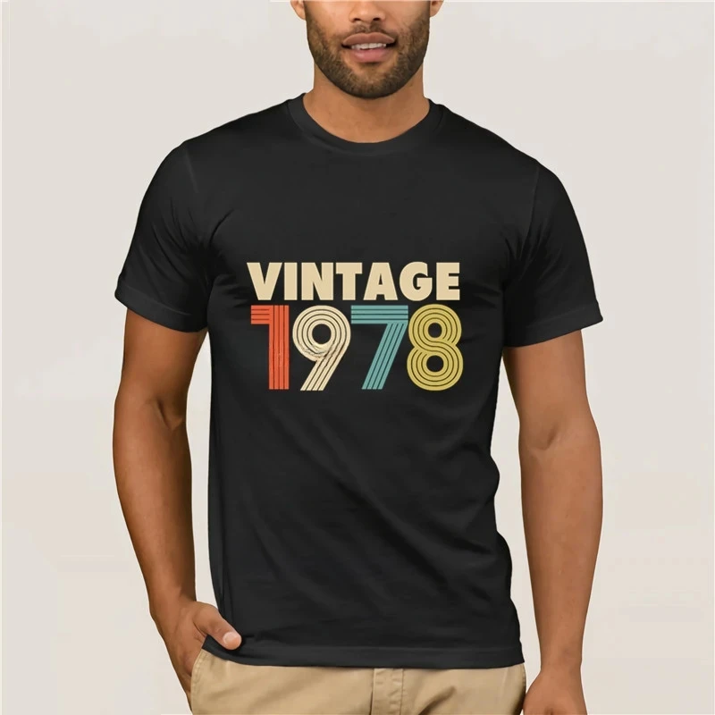 1978 Vintage Casual Tshirts Men Fashion Harajuku Tee Tops  Summer O-neck T Shirt Happy 43nd Birthday Gift T-shirt Streetwear