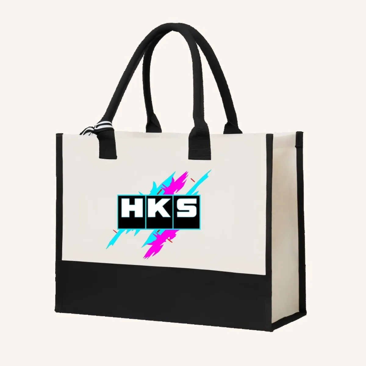 HKS 2026 جديد وصول موضة عملية واسعة قابلة لإعادة الاستخدام حمل حقيبة نمط طباعة 2 لهجة الثقيلة حقيبة كتف كبيرة طوال اليوم