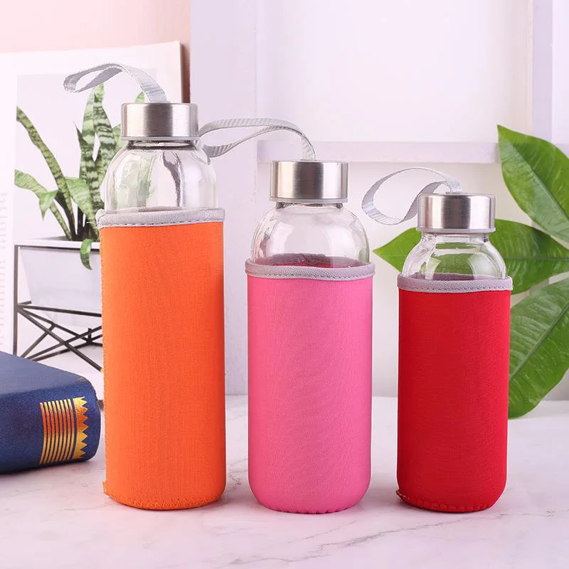 500ml glass Sports Water bottle portable transparent 300ml 420ml water cup advertising glass Drinking Plastic Water bottle cup