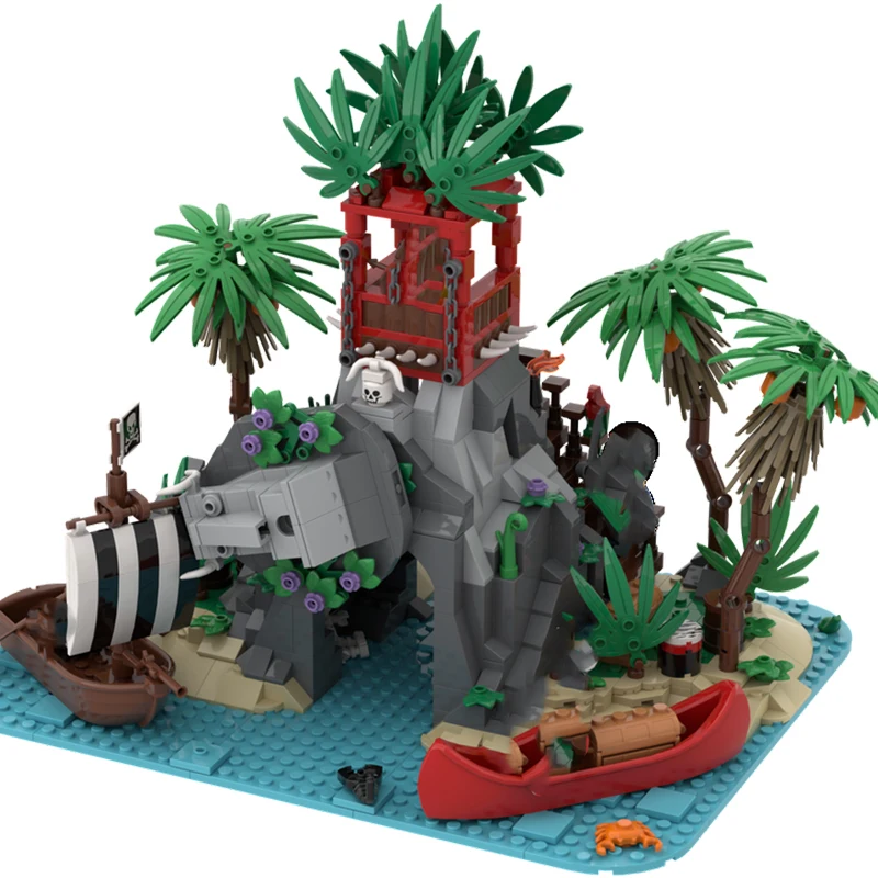 

824PCS MOC Pirate Sailing Forbidden Cove Remake Model Custom Building Blocks Architecture DIY Assembly Display Gift Building Set