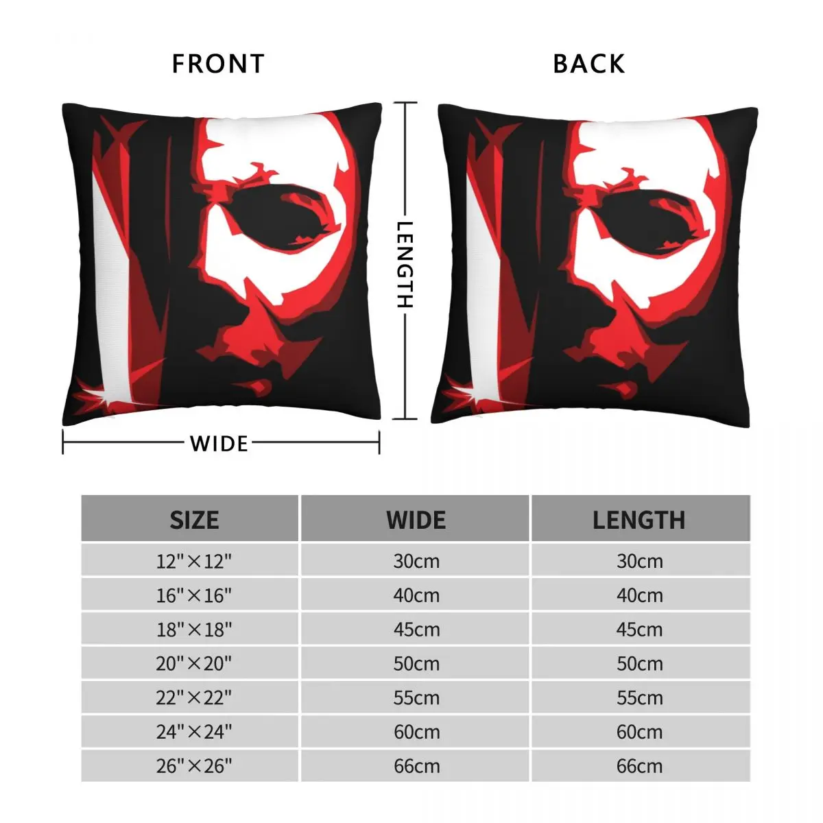 Michael Myers Halloween Vector Art Square Pillowcase Polyester Linen Velvet Printed Decor Sofa Seater Cushion Cover Wholesale