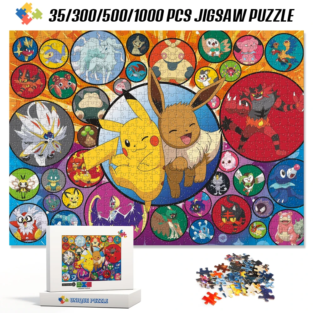 

Pikachu & Pokmon Cartoon Wooden Puzzles Cardboard Jigsaw Puzzles Children Educational Game Toys 1000Pcs Jigsaw Puzzle for Adults