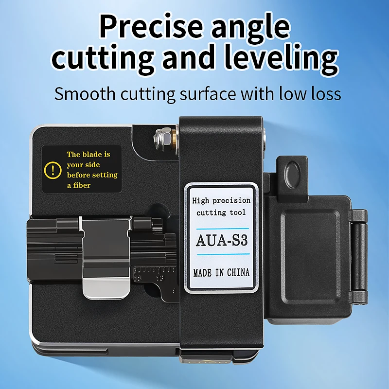 COMPTYCO AUA-S3 Fiber Cleaver Optical Fiber Cold Connection/Fusion Splicing Cutting Tool Fiber Optic Cutter With Waste Fiber Box
