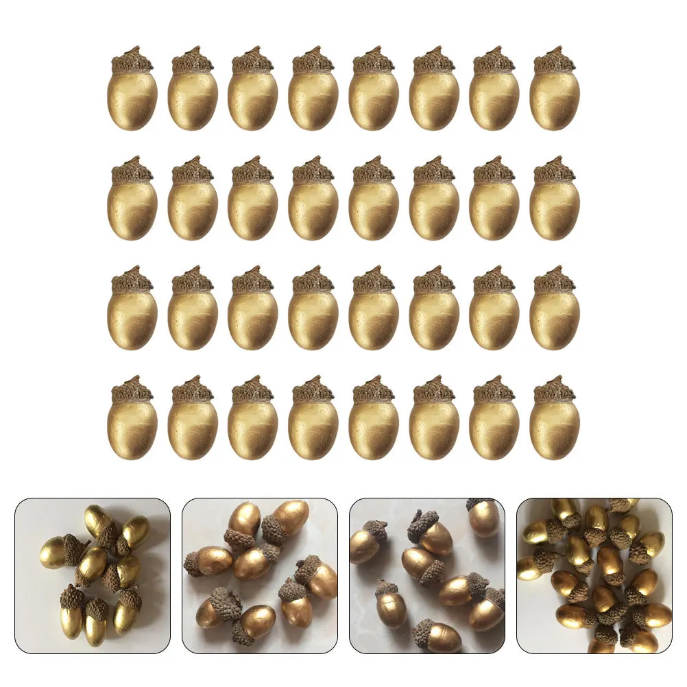 

50Pcs Simulation Acorn Elegant Christmas Pine Cones Decor Home Acorn Decor Xmas Party Decors Party Decorative Acorns