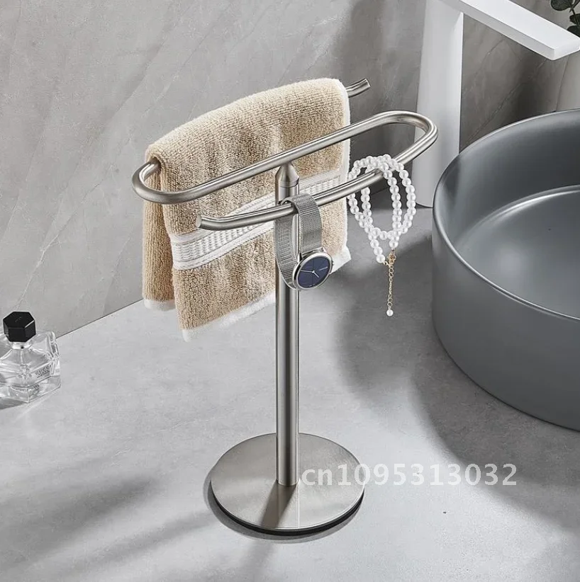 Gold steel standing towel rack Stainless free bathroom hanging Kitchen bar household towel washplate towel countertop