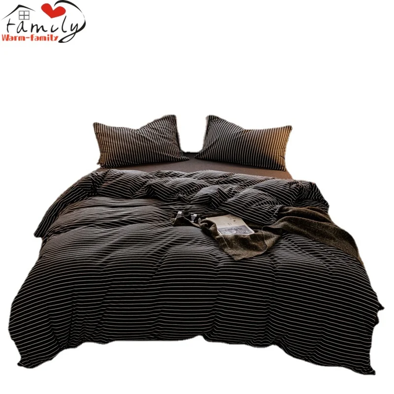 1pc Duvet Cover Queen Size Black Color Bedclothes Comfort Cover King edredom Microfiber Quilt Cover(witnout pillowcase) 200x230