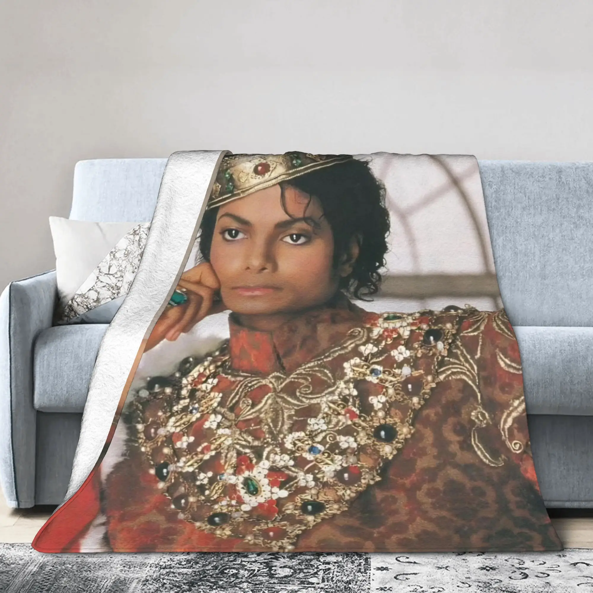 Super Star Michael Jackson Blankets Flannel Summer  Multi-function Ultra-Soft Throw Blankets for Home Office Plush Thin Quilt
