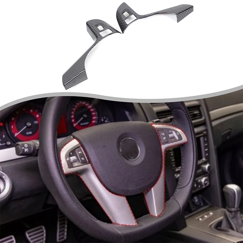 

For Pontiac G8 2008-2009 Automotive Interior Steering Wheel Decorative Frame ABS Carbon Fiber Pattern