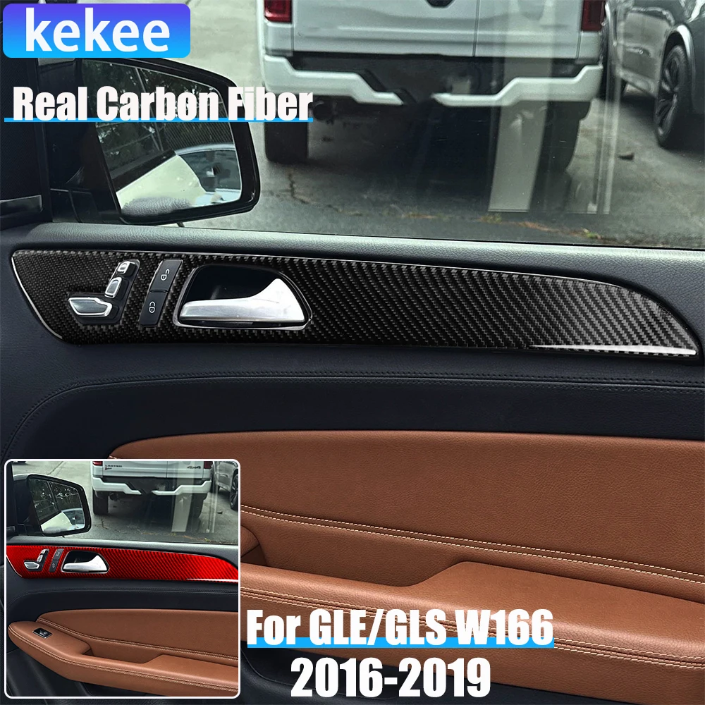

Real Carbon Fiber Car Accessories Front Door Panel Trim Cover Soft Sticker For Mercedes-Benz W166 GLE/GLS 2016 2017 2018 2019