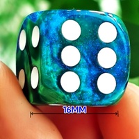 10 pcs Marble Pearl Veins Effect D6 Dice Set Two Coloured Glittered 6 Faces 16mm Casino Dices  for Table Board Game Playing game