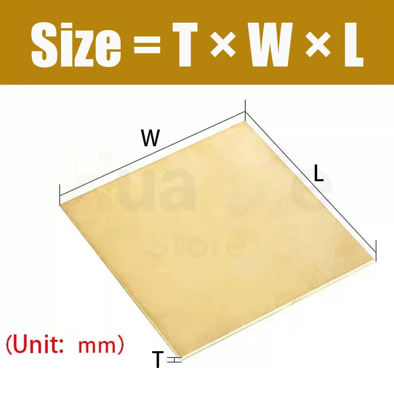 H62 Brass Sheet Plate Brass Shim 2-2.5mm Thickness Metal Copper Sheet for DIY Machining