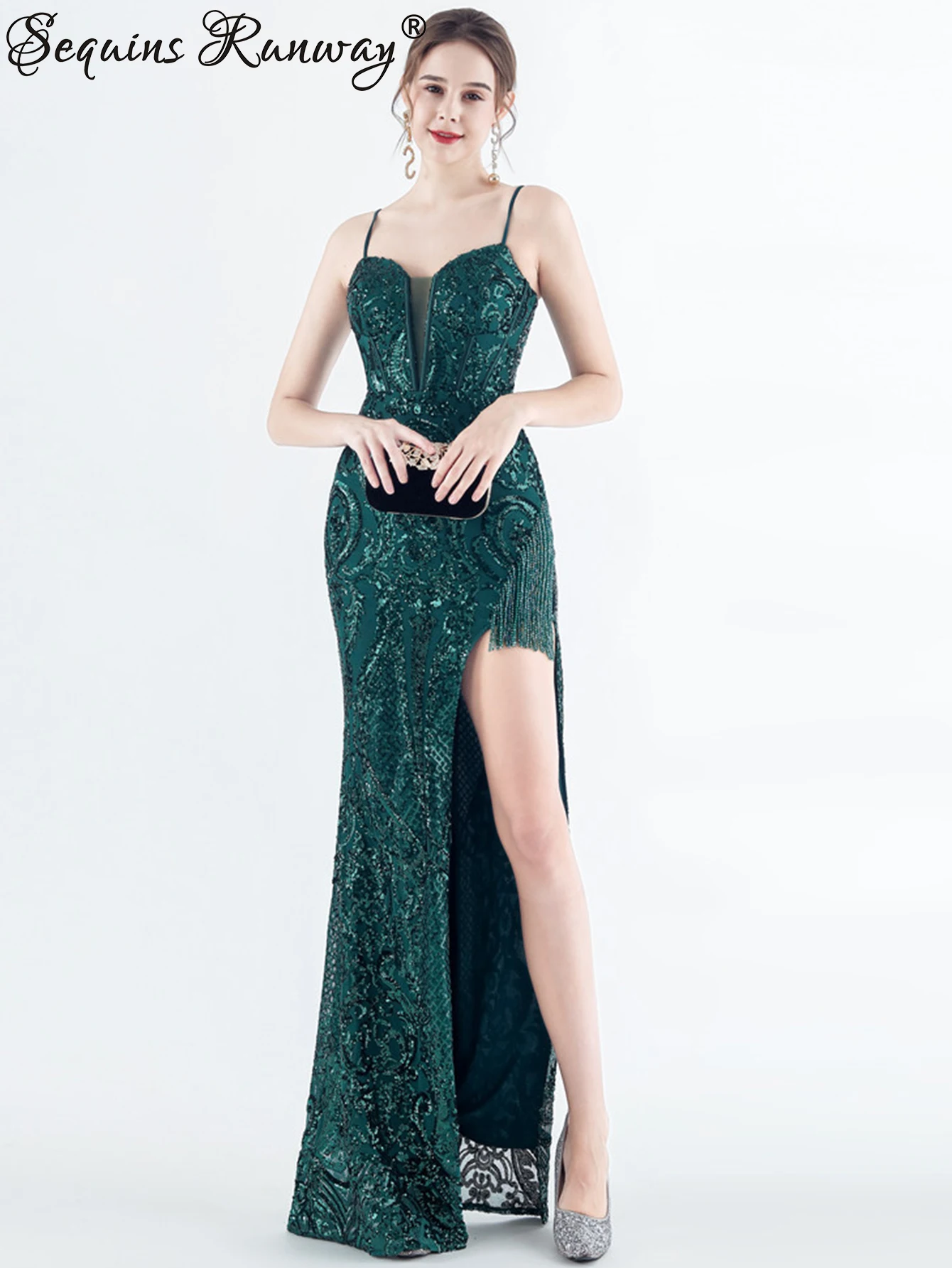 Vestido sexi de verano con lentejuelas y espalda descubierta para mujer, vestidos elegantes para cóctel y graduación, vestidos largos de noche de boda de lujo para mujer