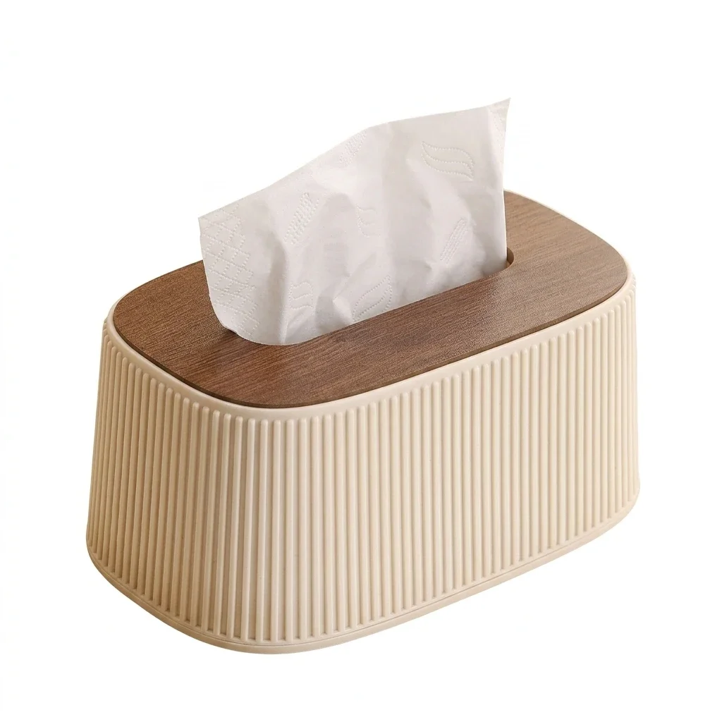Living Room Tissue Box Holder Spring Loaded Napkin Dispenser Organizer Dustproof Case for Office Dining Table Home Decor