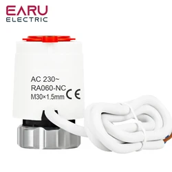 1/5/10 Uds AC 230V normalmente cerrado NC M30 * 1,5mm actuador térmico eléctrico para calefacción por suelo radiante válvula termostática TRV
