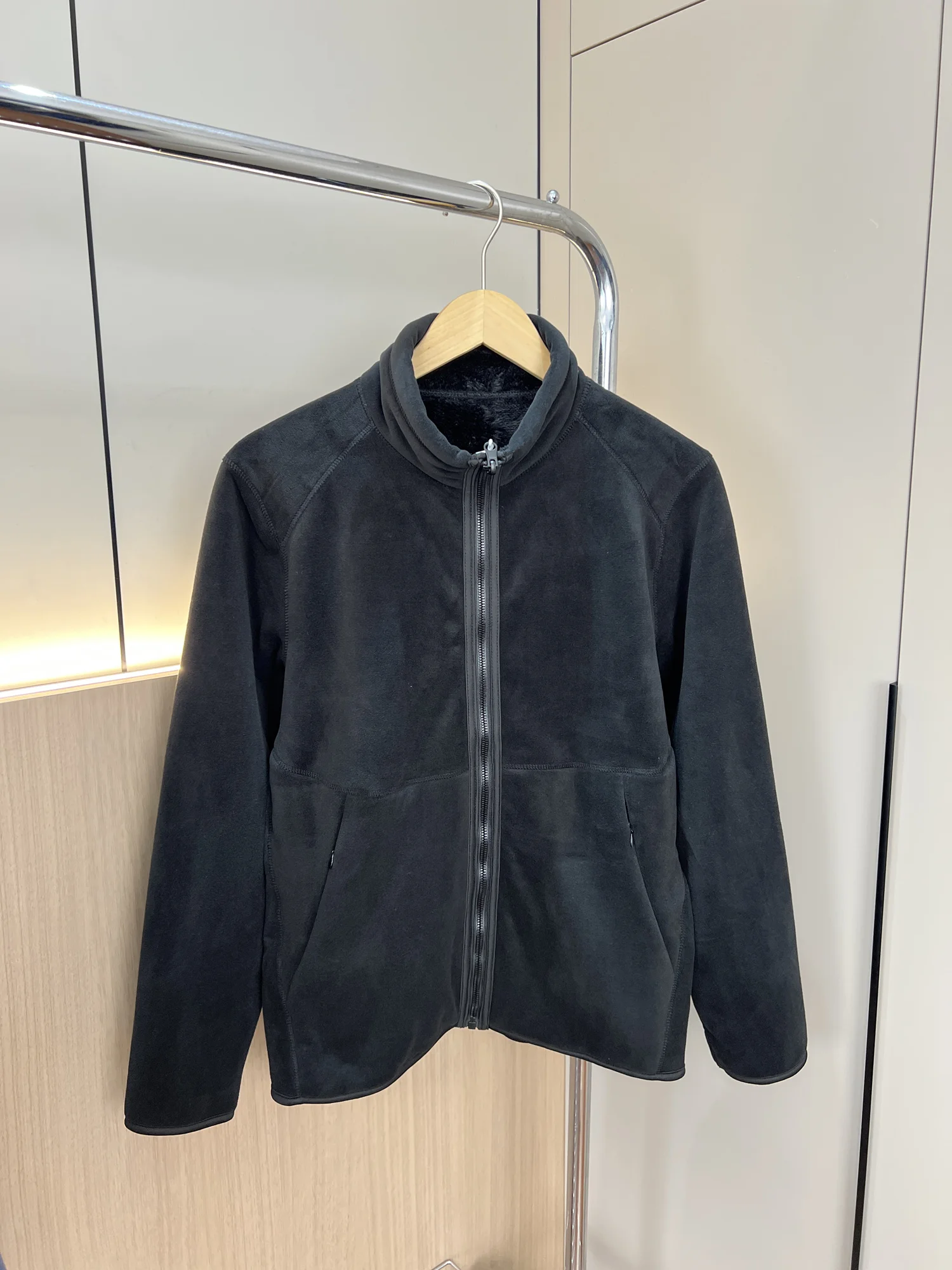 الرجال الخريف الشتاء الصلبة جاكيت من الصوف النساء الوقوف طوق الوجهين الحرارة الاحتفاظ معطف قطبي سليم صالح البريدي ملابس خارجية دافئة