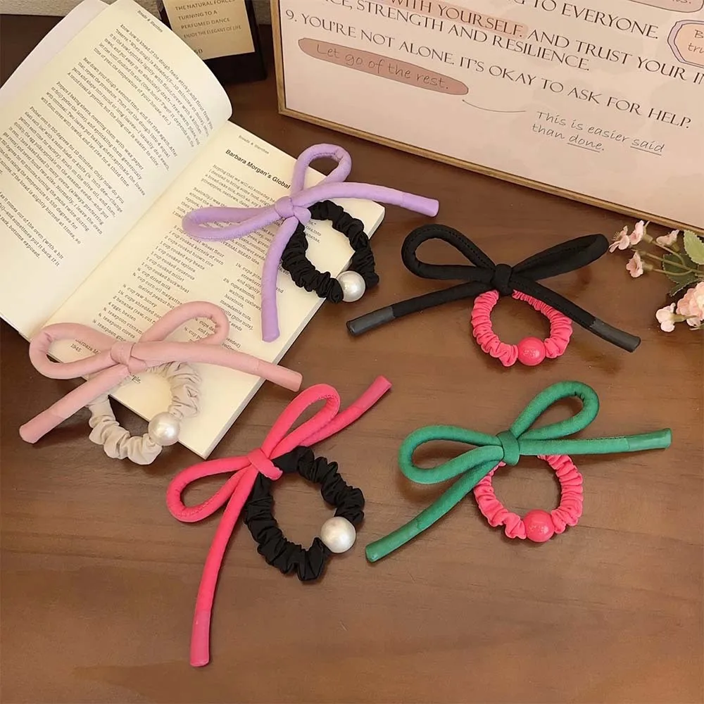 K-pop créatif coloré boule perle cheveux anneaux élastique bandeau femmes haute élasticité cheveux cravate élastique bandeau en gros