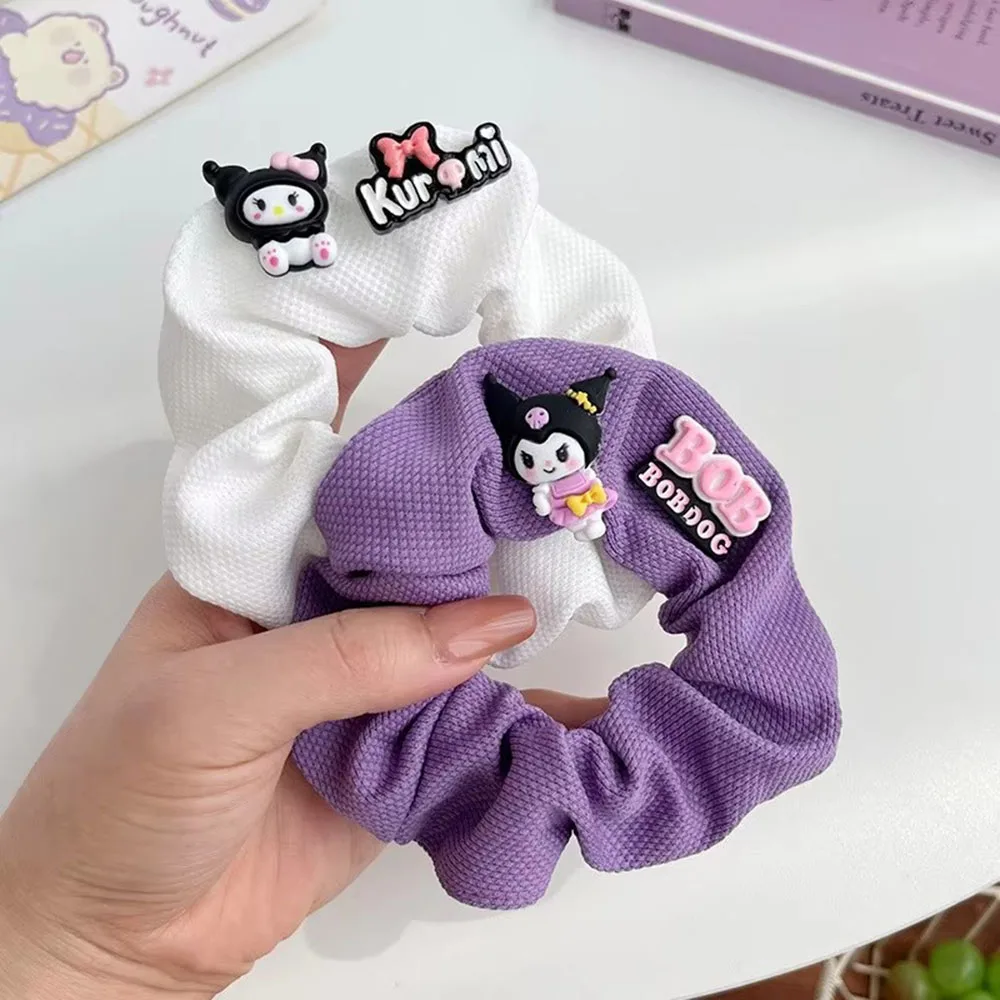 

4Pcs Kawaii Sanrio Hair Bands for Girls Cute Cartoon Kuromi Elastic Headbands Ponytail Holders Hair Accessories Gift Set