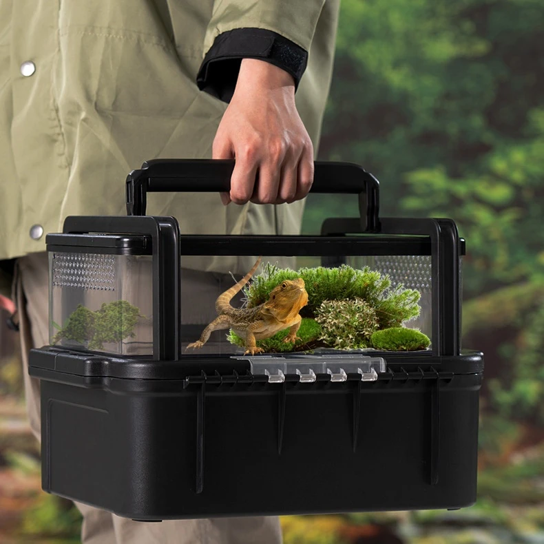 

Reptile Feeding Box Snake Plastic Breeding Box for Bearded Gecko Dragon Lizard Spider Frog Scorpion