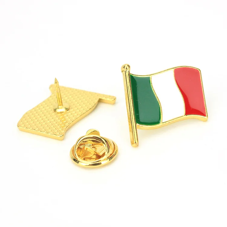 Zinc alloy die-casting metal cartoon national flags, brooch badges, Italian drip oil badges