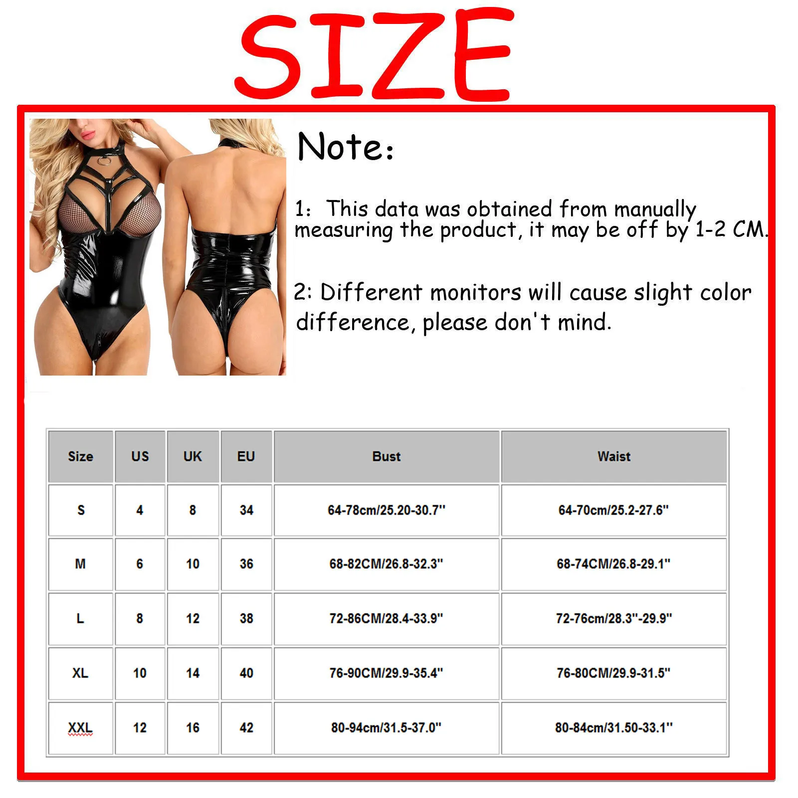ECTOOKO Sexy Lingerie Bodysuit Women Underwear Leather Mesh Zipper Erotic Sensual Lingerie Woman Latex Body Exotic Costumes